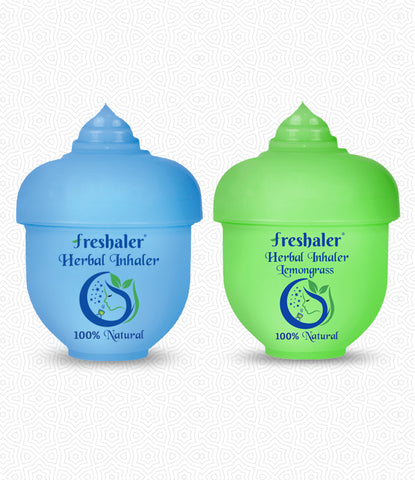 Freshaler Herbal Inhaler Classic (1) & Lemongrass (1) - Pack of 2