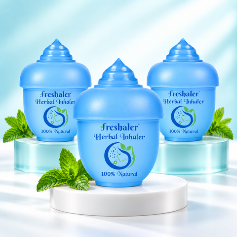 Freshaler Classic Herbal Inhaler Pack of 3 with three blue inhalers